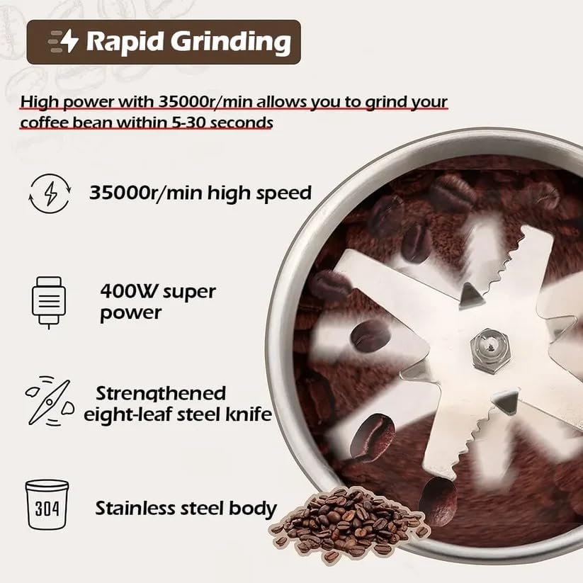 Astko 400w High Power Electric Coffee/Spice Grinder